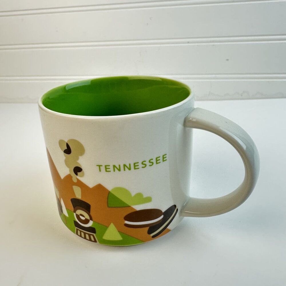 Starbucks Tennessee You Are Here Collection 2016 Coffee Cup Mug Green 14 Oz
